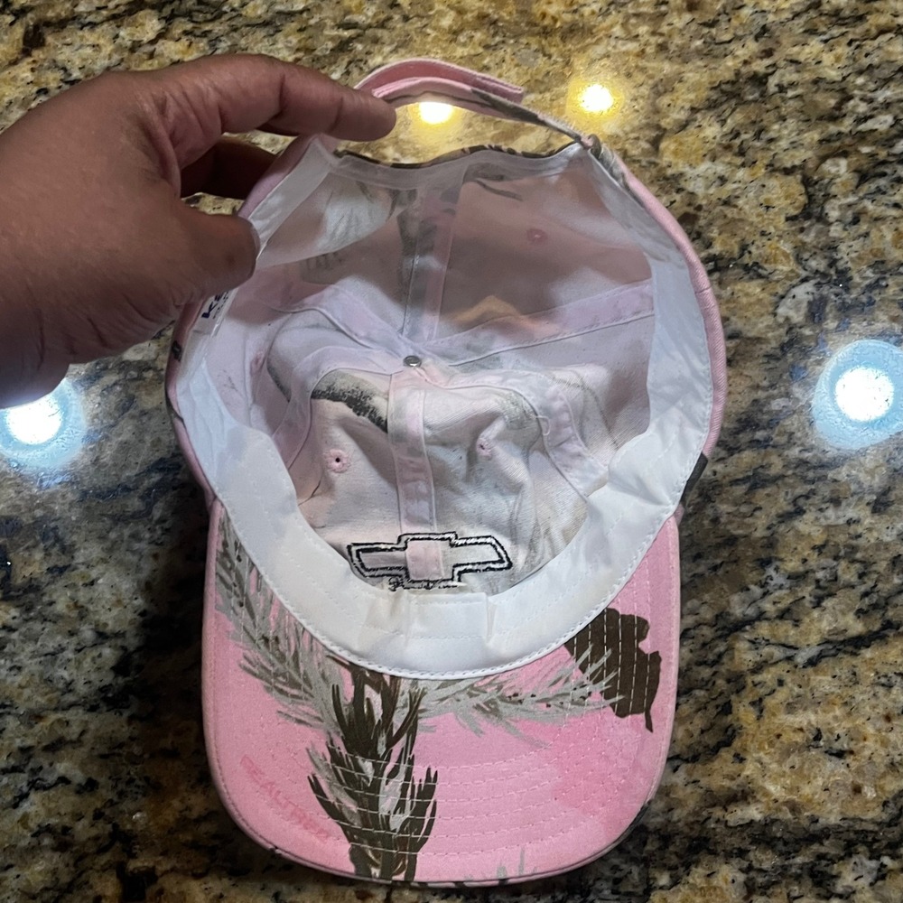 Chevy Pink Camo Baseball Hat Womens Kati Sportcap Adjustable Bowtie Logo - Picture 5 of 6